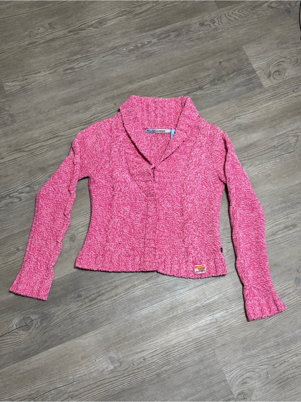 Vintage Mudd Pink Cable Knit Sweater Size Medium